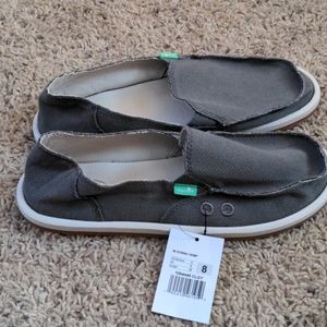 Sanuk Gray Hemp casual slip on shoe sz 8